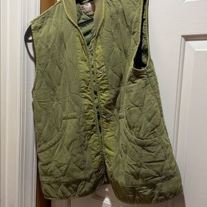 We The Free washed Olive Quilted Vest